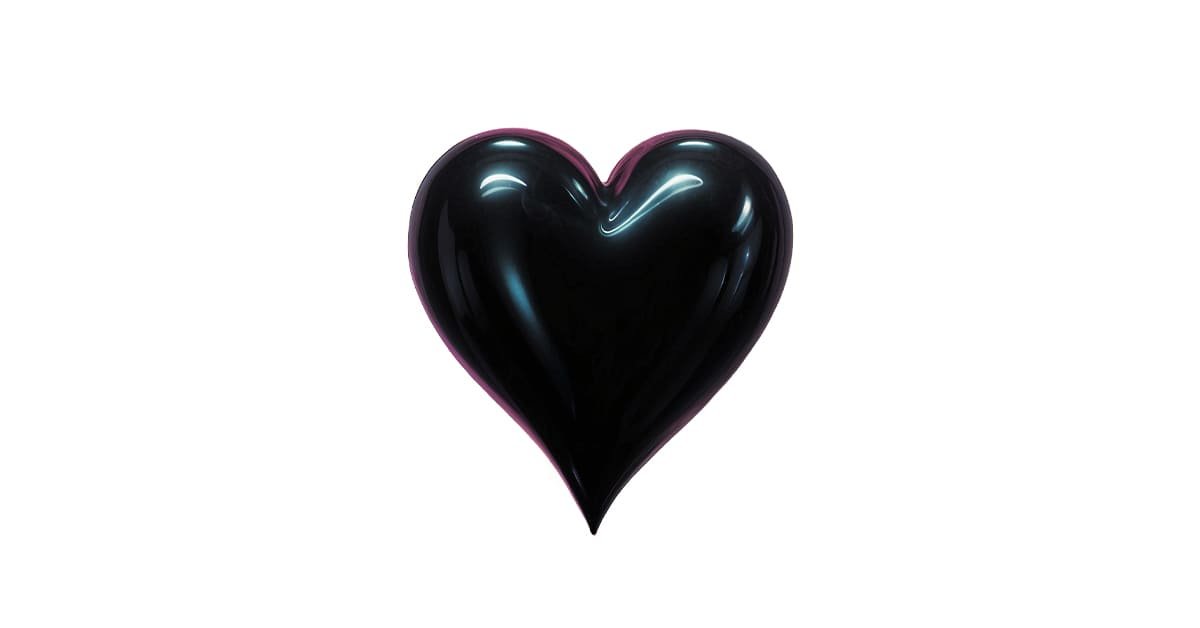 Black Heart PNG for Free